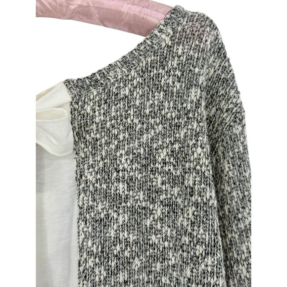 Anthropologie X Clu Willoughby Shimmer Knit Ruffle Hem Bow Back L/S Top - Picture 4 of 16